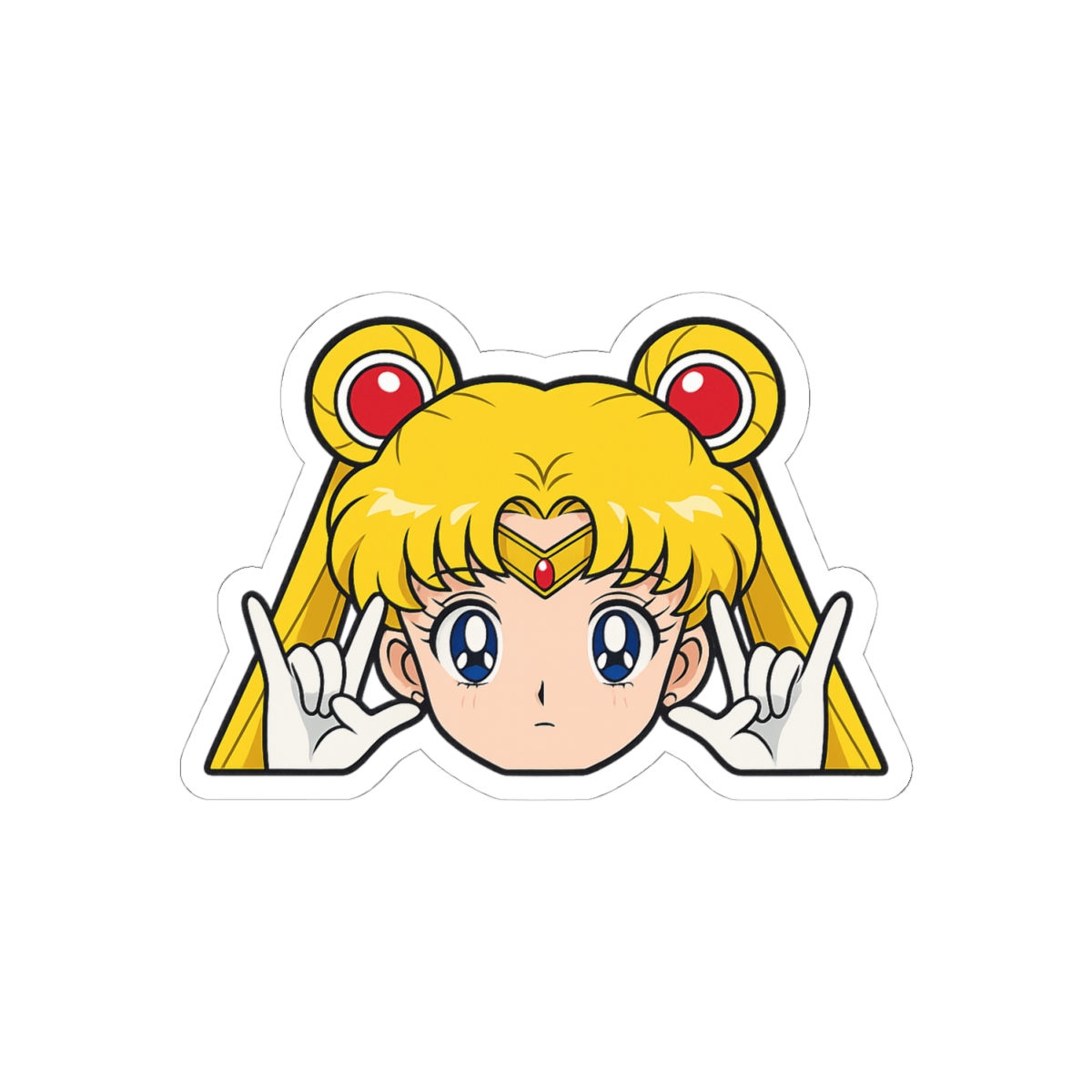 Sailor Moon Peeker Sticker | Cute Anime Vinyl Decal - alternate angle 1, merchandise