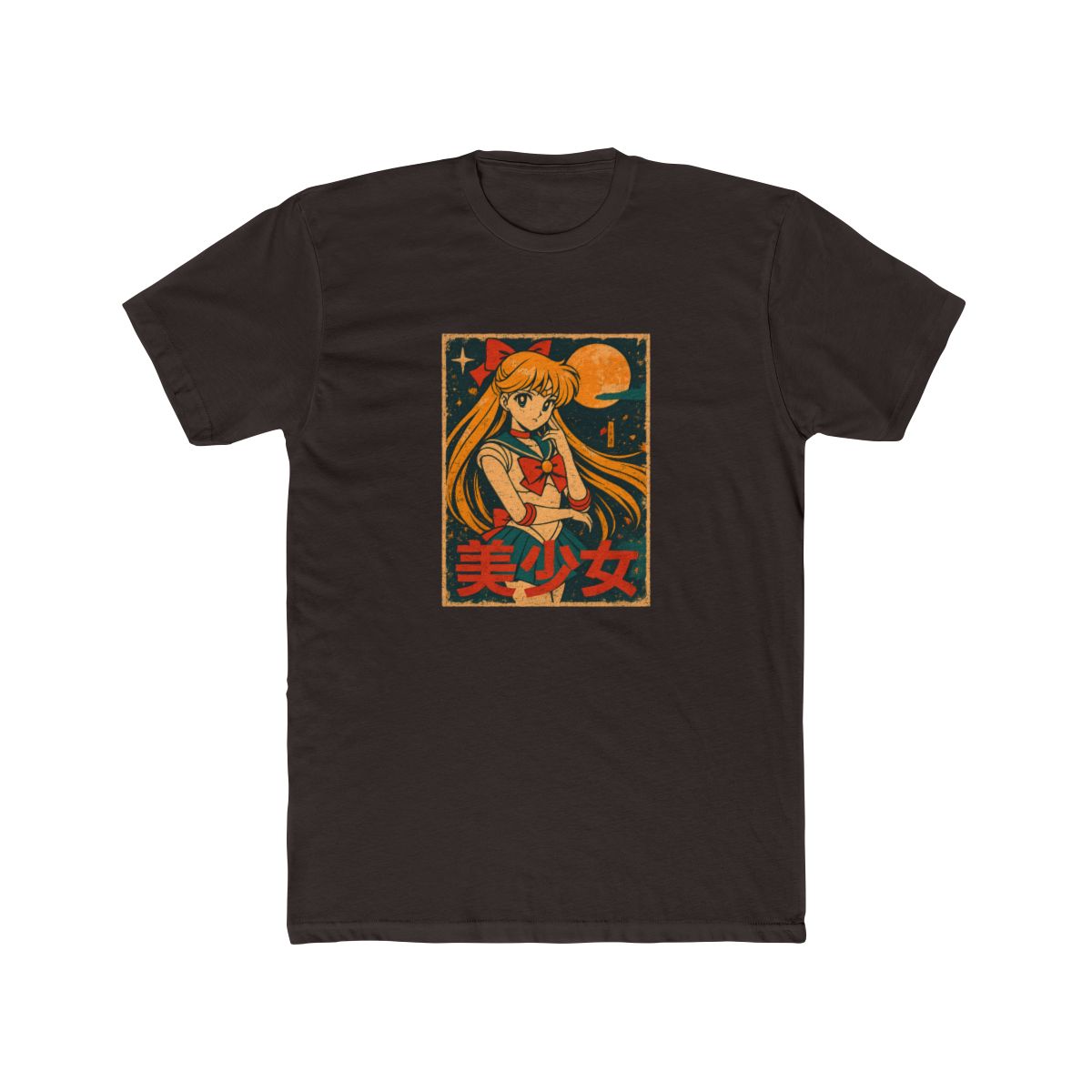 Sailor Venus Vintage Anime Poster T-Shirt - alternate angle 5, merchandise