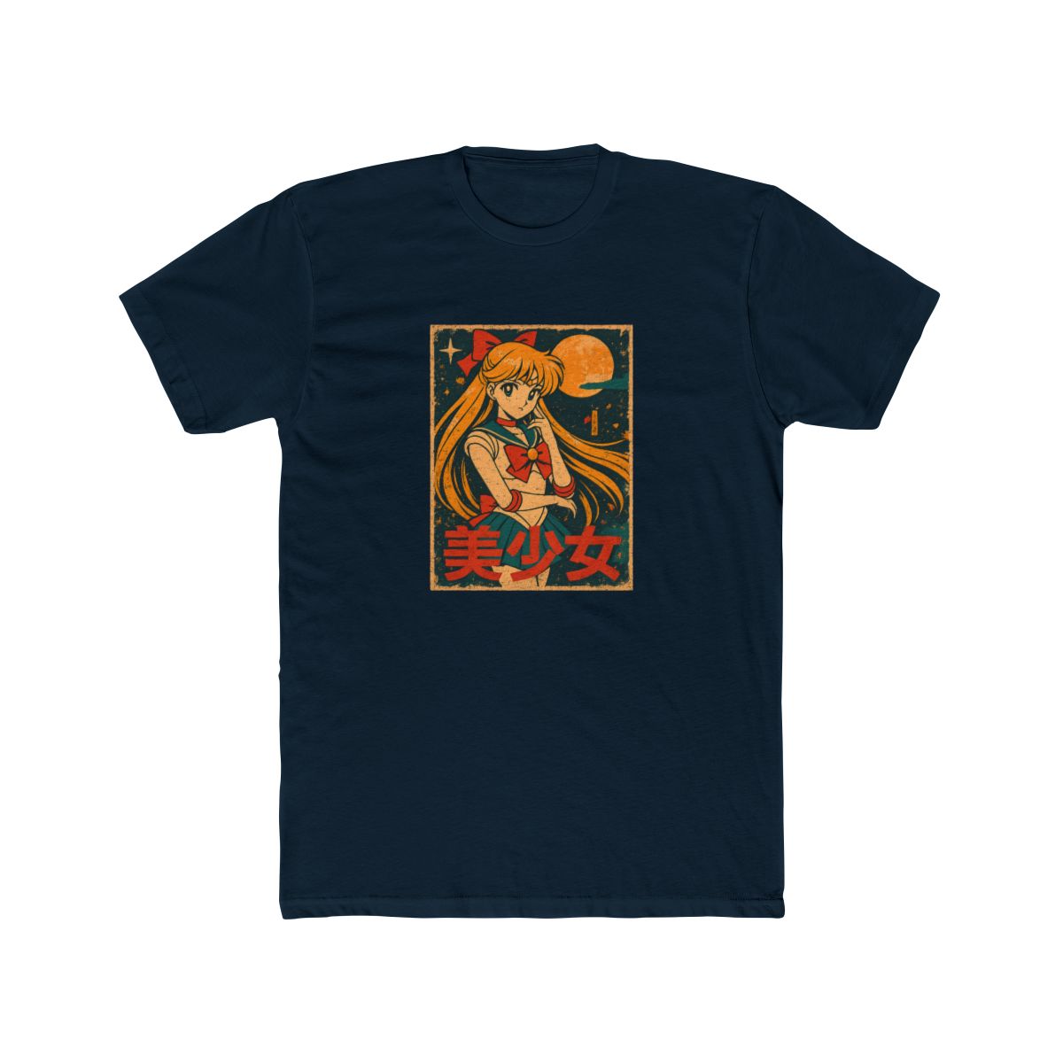 Sailor Venus Vintage Anime Poster T-Shirt - alternate angle 2, merchandise