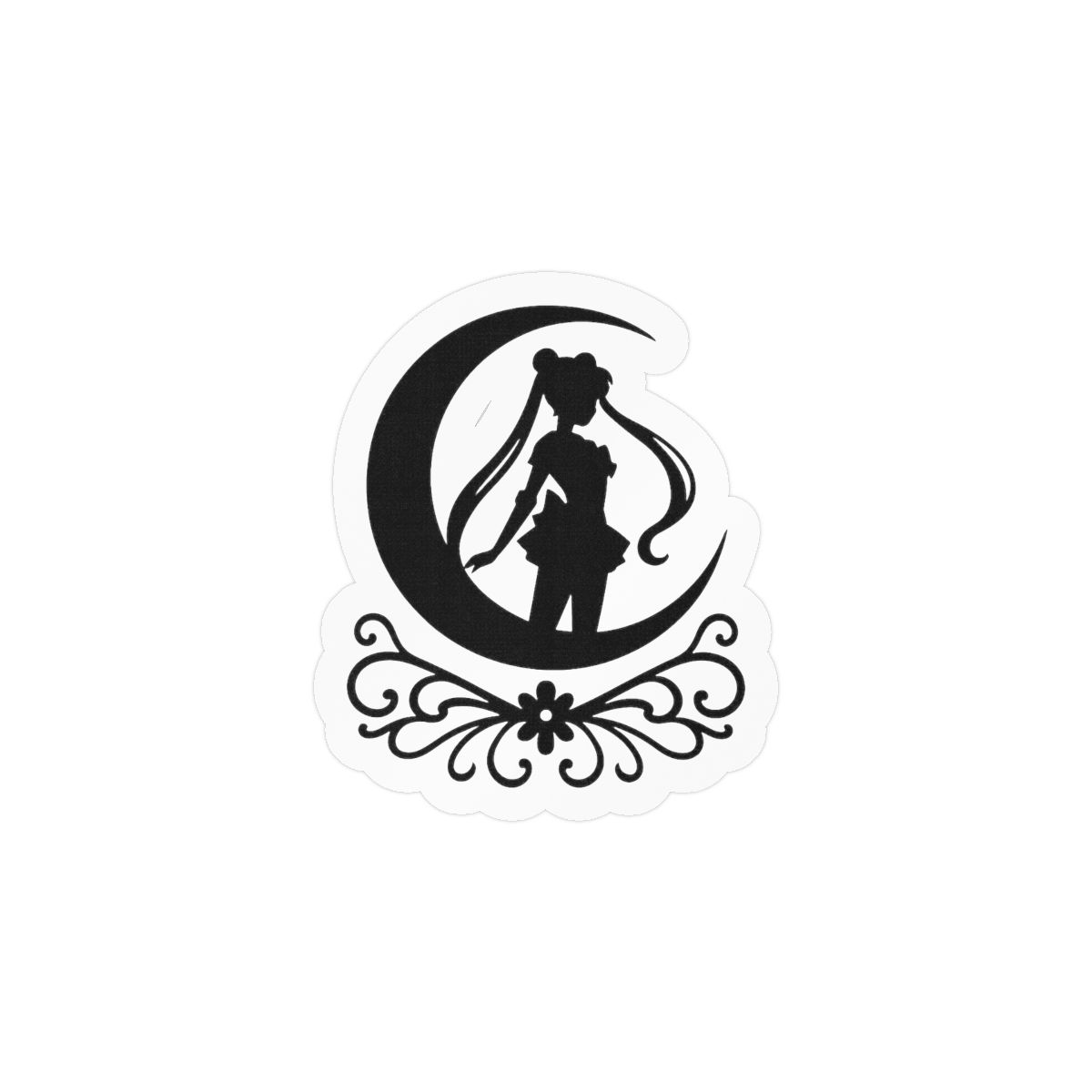 Sailor Moon Crescent Moon Silhouette Poster | Minimalist Wall Art Print - alternate angle 1, merchandise