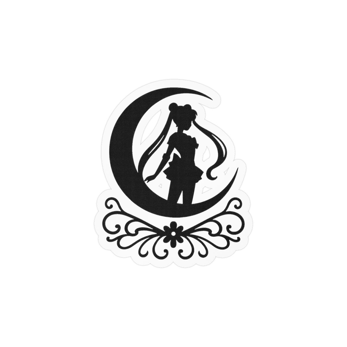 Sailor Moon Crescent Moon Silhouette Poster | Minimalist Wall Art Print - alternate angle 2, merchandise