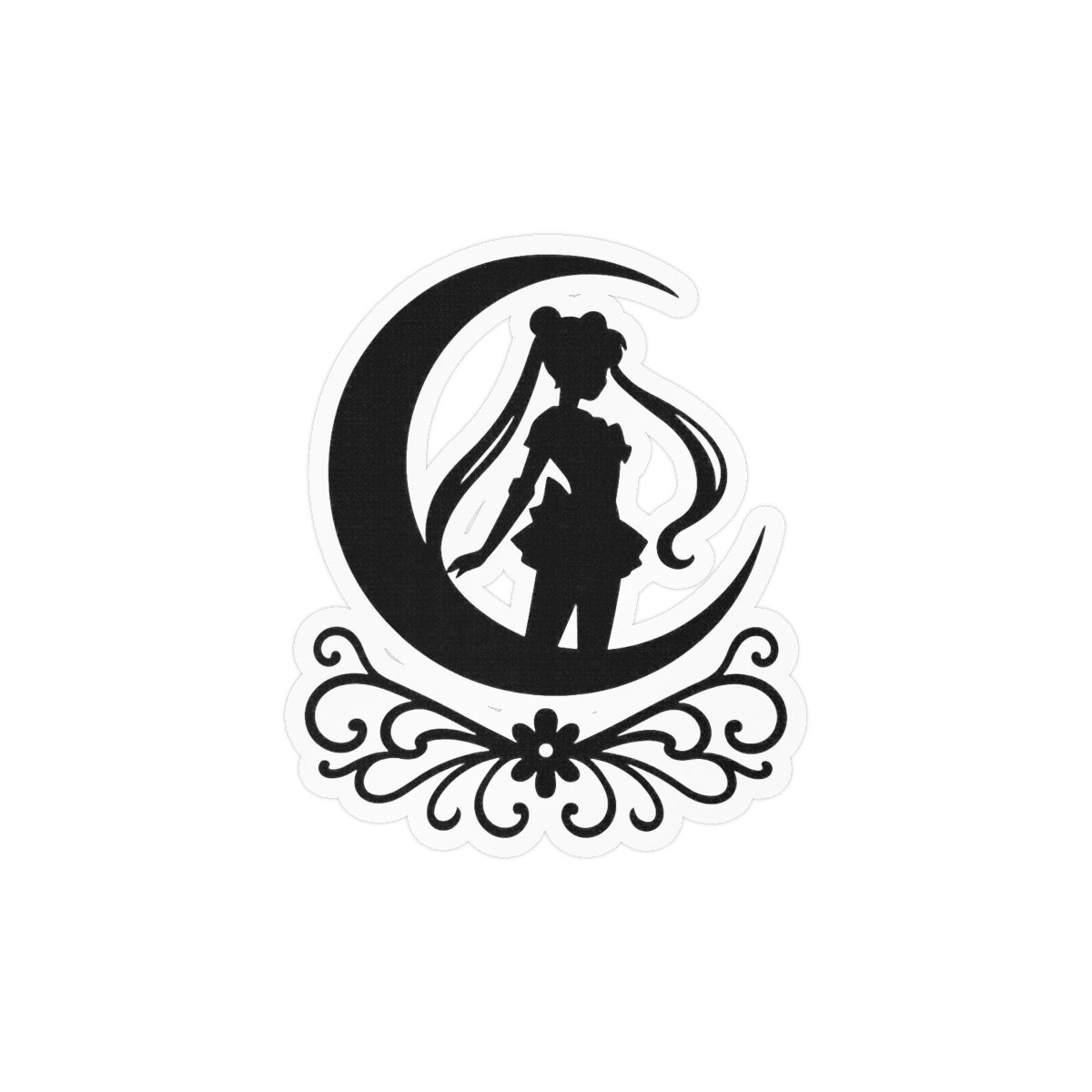 Sailor Moon Crescent Moon Silhouette Poster | Minimalist Wall Art Print - alternate angle 3, merchandise