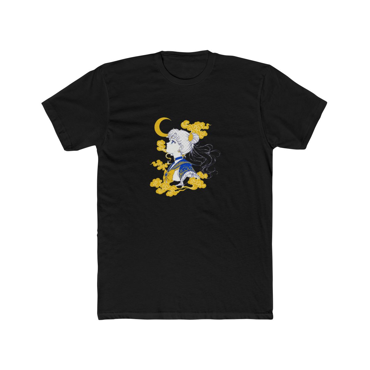 Sailor Moon Manga Character with Moon and Clouds T Shirt