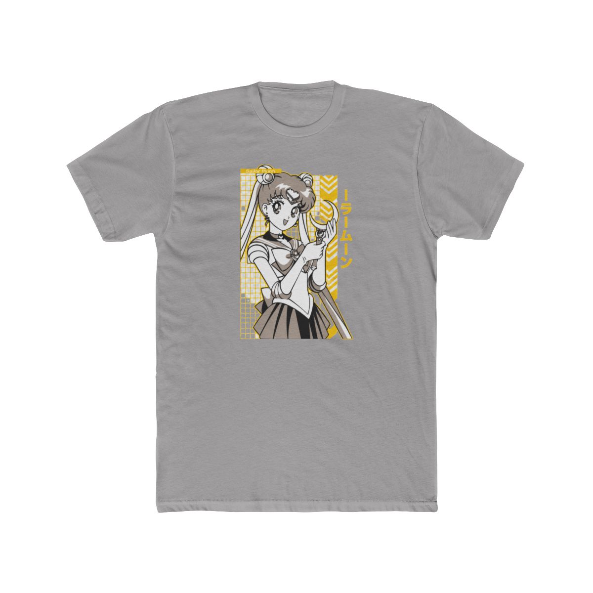 Sailor Moon with Crescent Moon Wand in Black and Yellow Style T Shirt - alternate angle 4, merchandise