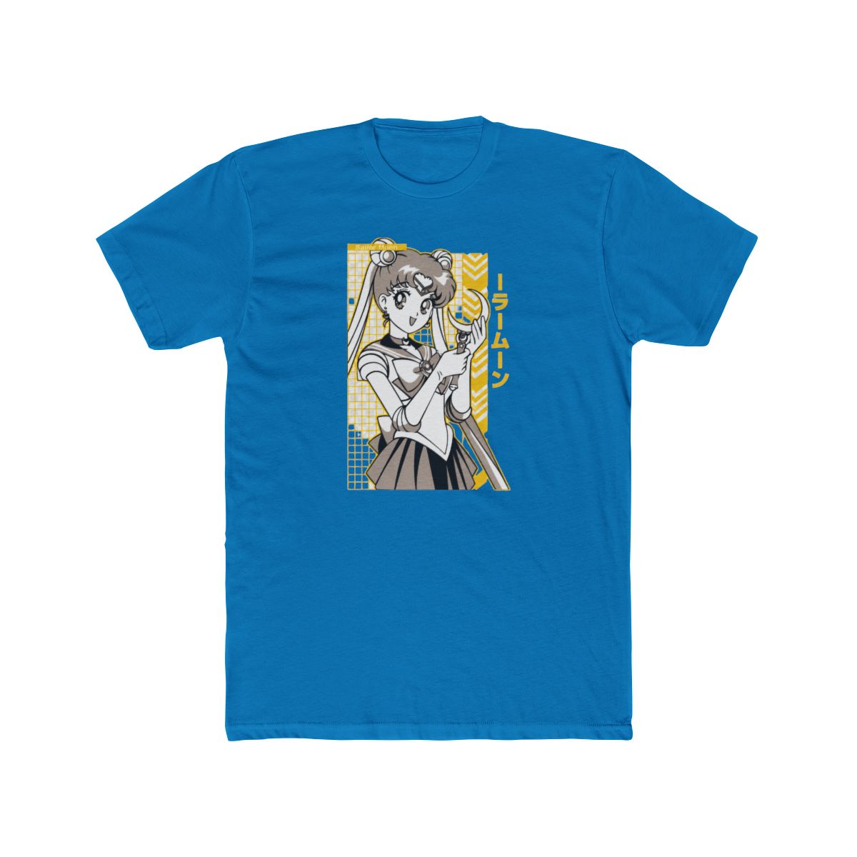 Sailor Moon with Crescent Moon Wand in Black and Yellow Style T Shirt