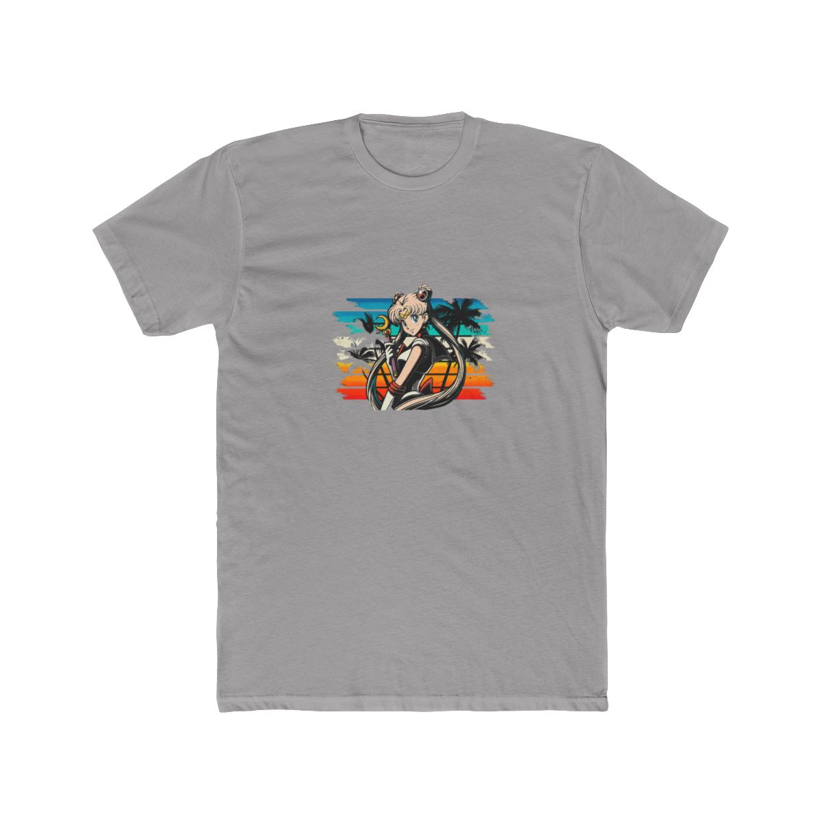 Sailor Moon with Moon Wand Fan T Shirt - alternate angle 2, merchandise
