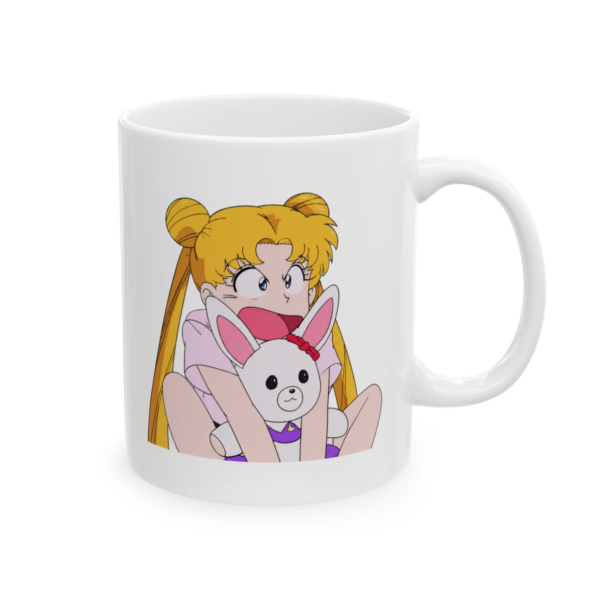 Sailor Moon Mug – Usagi Tsukino Anime Gift – 90s Manga Japan Coffee Mug – Cute Bunny Cup