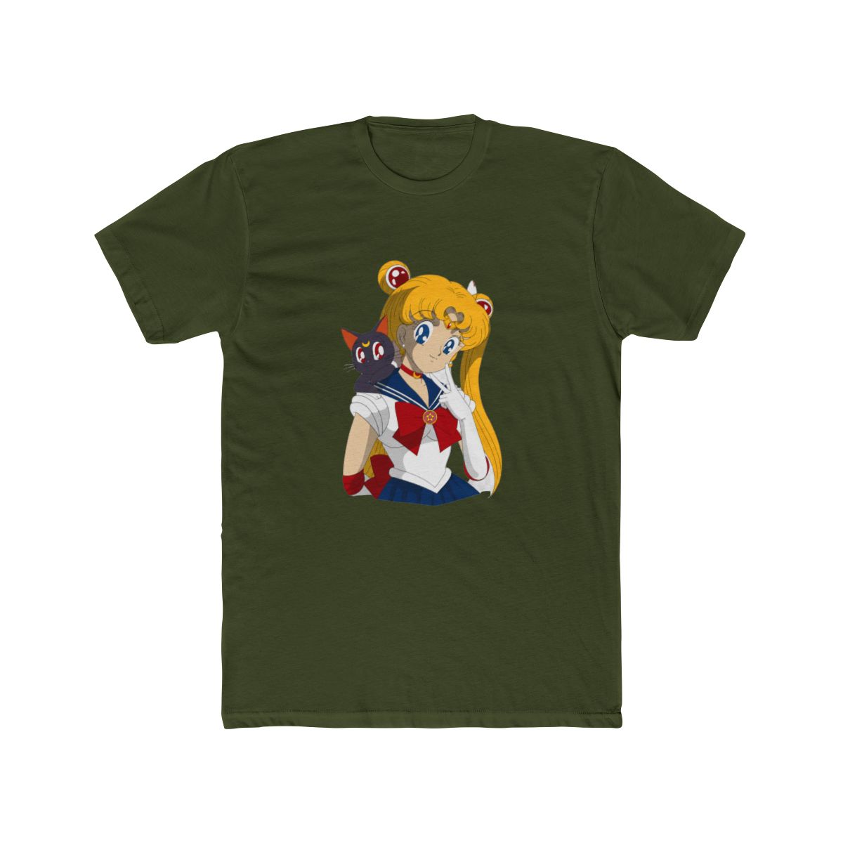 Sailor Moon with Luna Cat Cool Art Design T Shirt - alternate angle 5, merchandise