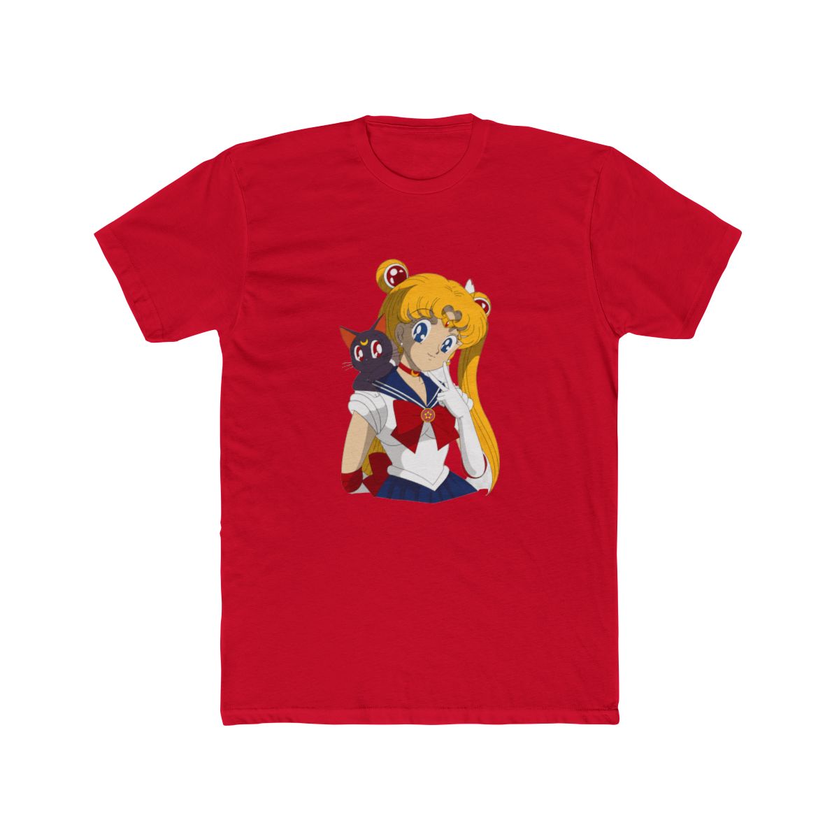 Sailor Moon with Luna Cat Cool Art Design T Shirt - Official T-Shirts merchandise