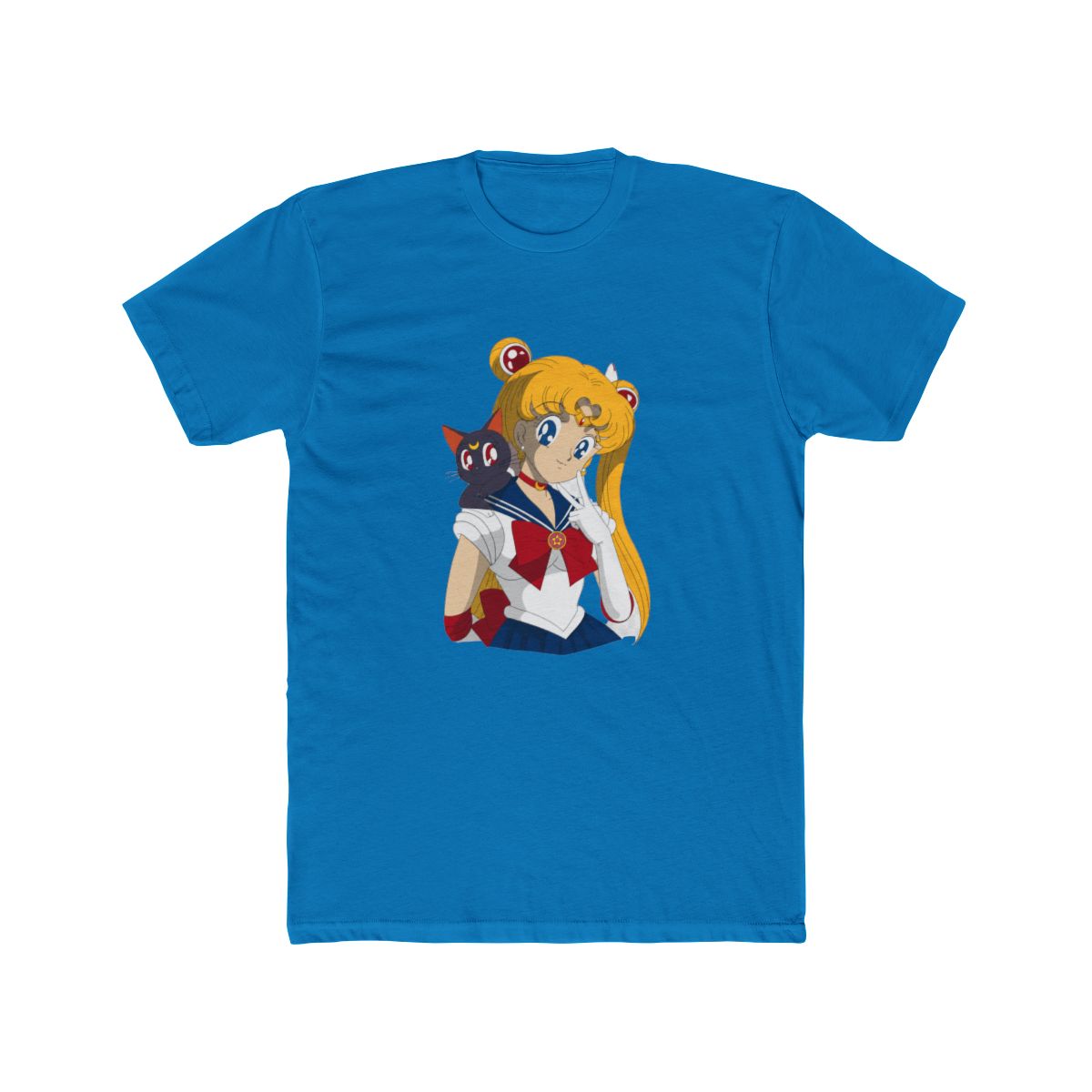Sailor Moon with Luna Cat Cool Art Design T Shirt - alternate angle 2, merchandise