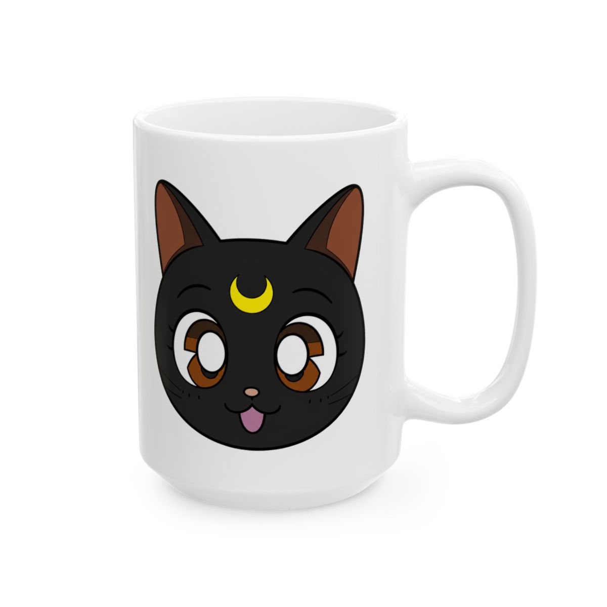 ABYSTYLE Sailor Moon Luna 3D Ceramic Coffee Tea Mug 11.5 Oz. With Removable Lid Anime Manga Drinkware Home & Kitchen Essential Gifts