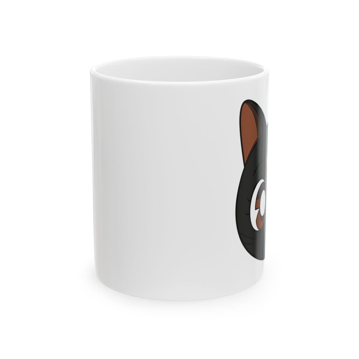 ABYSTYLE Sailor Moon Luna 3D Ceramic Coffee Tea Mug 11.5 Oz. With Removable Lid Anime Manga Drinkware Home & Kitchen Essential Gifts - alternate angle 2, merchandise