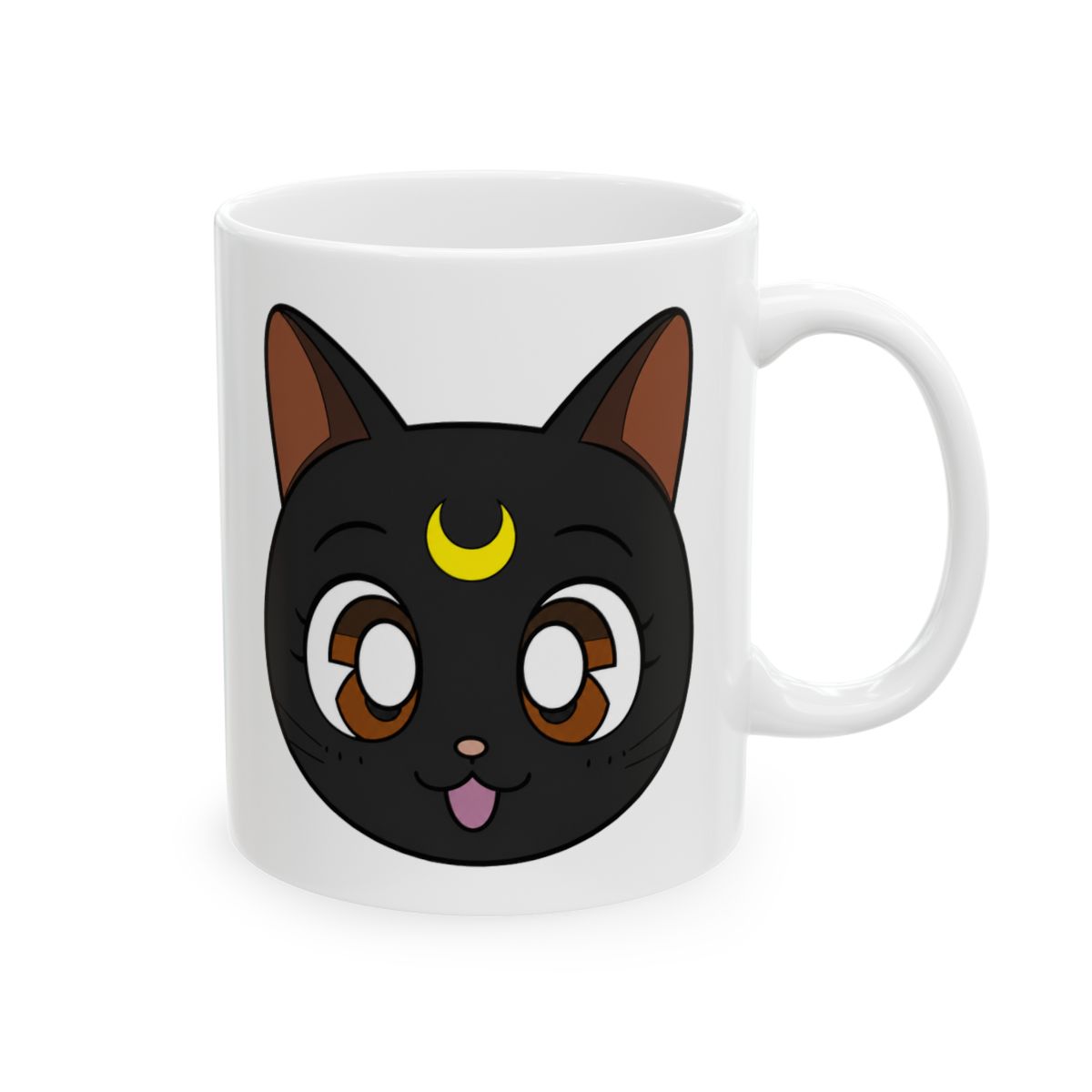 ABYSTYLE Sailor Moon Luna 3D Ceramic Coffee Tea Mug 11.5 Oz. With Removable Lid Anime Manga Drinkware Home & Kitchen Essential Gifts - Official Mugs & Drinkware merchandise