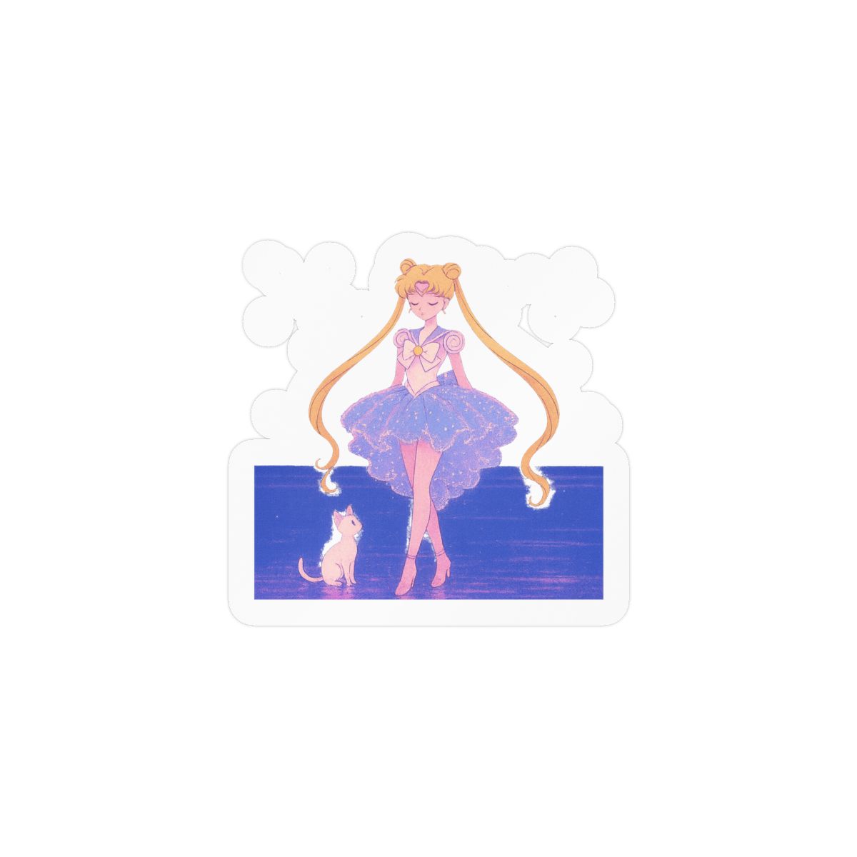 80s Vaporwave Sailor Moon Sticker | Kawaii Neon Decal - alternate angle 3, merchandise