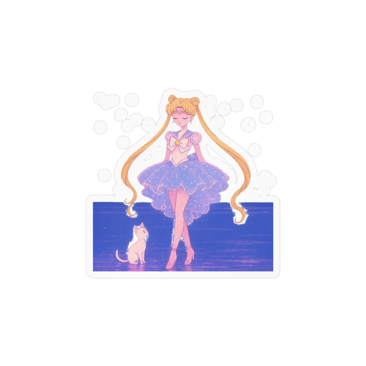 80s Vaporwave Sailor Moon Sticker | Kawaii Neon Decal