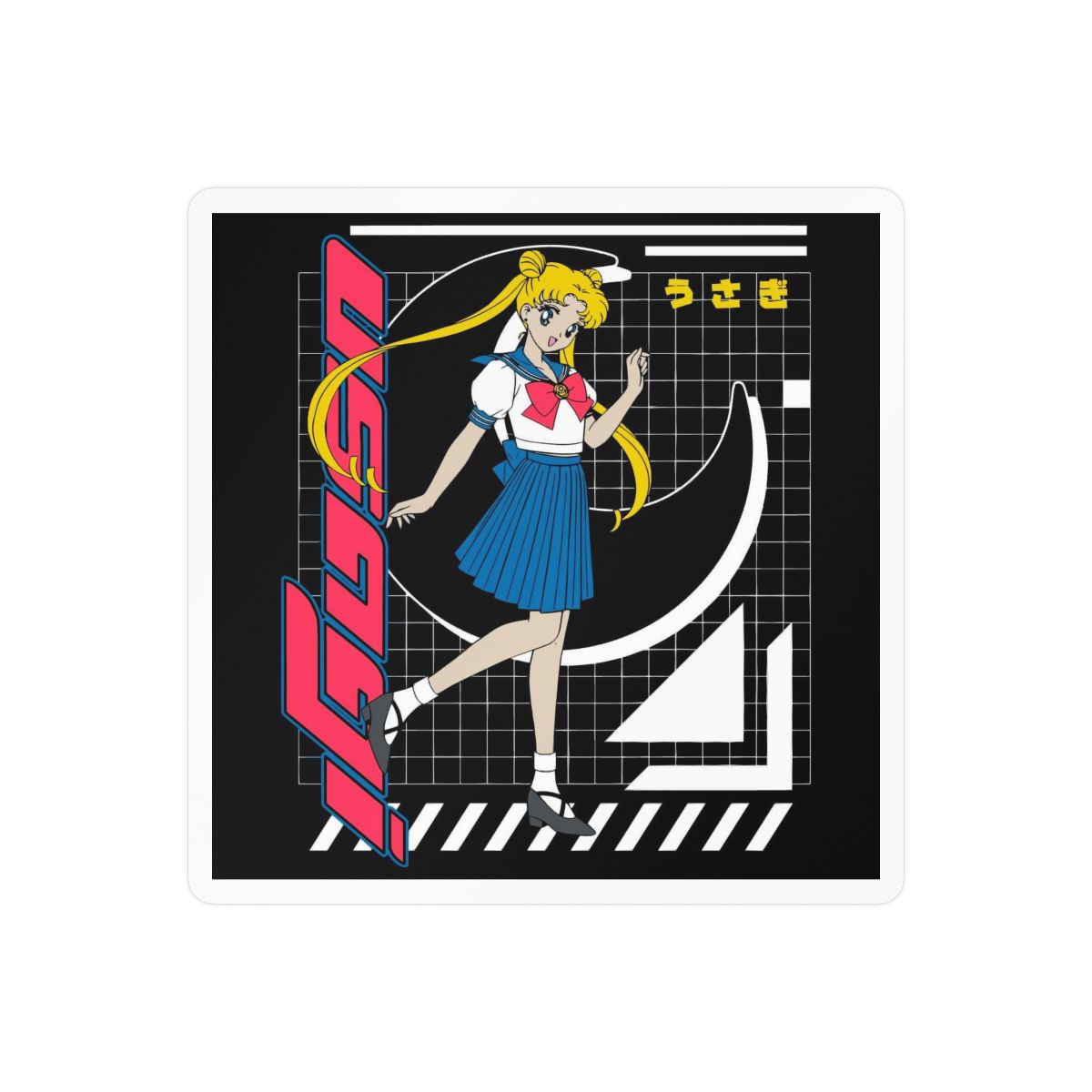 Retro Sailor Moon Anime Aesthetic Sticker | Cute Vinyl Decal - alternate angle 2, merchandise